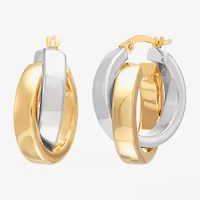 Bonded Brilliance Womens 23.9mm Hoop Earrings