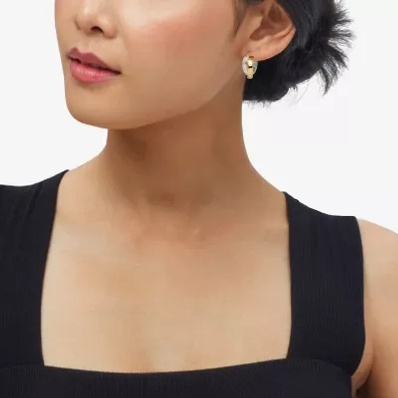 Bonded Brilliance Womens 23.9mm Hoop Earrings