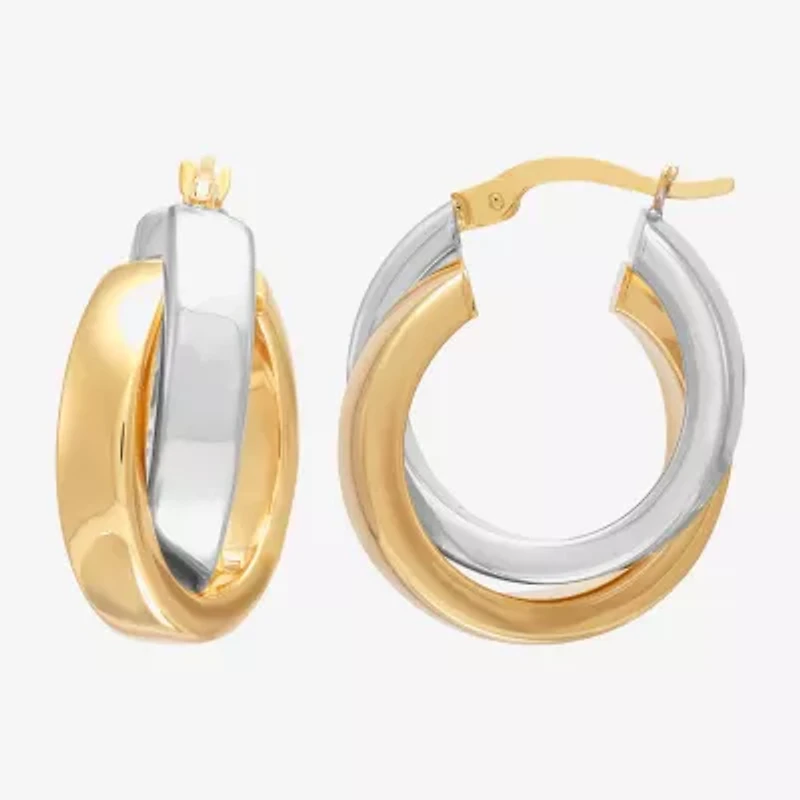 Bonded Brilliance Womens 23.9mm Hoop Earrings