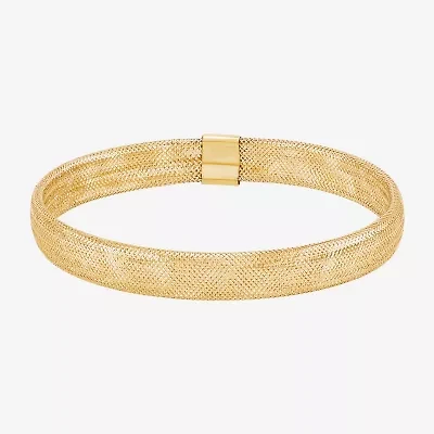 Made in Italy Womens 10K Gold Round Bangle Bracelet