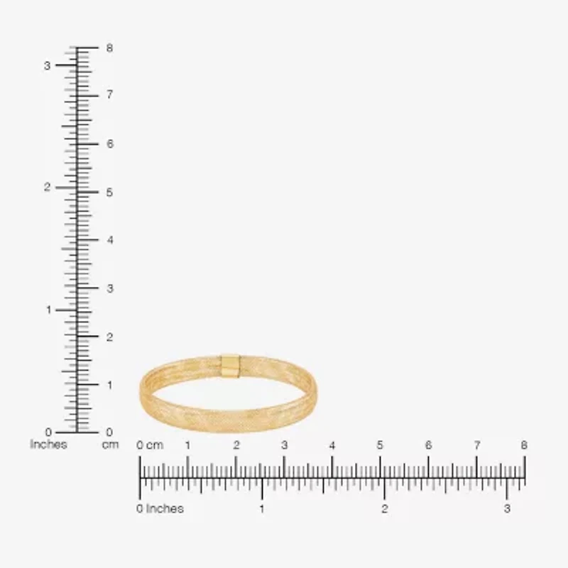 Made in Italy Womens 10K Gold Round Bangle Bracelet