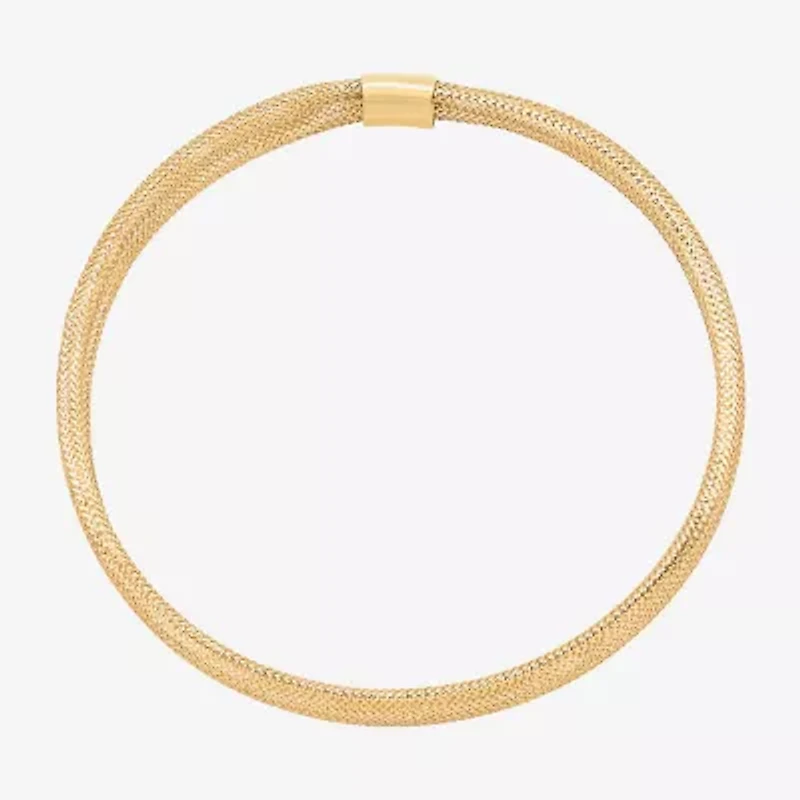 Made in Italy Womens 10K Gold Round Bangle Bracelet