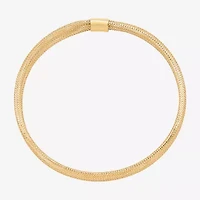Made in Italy Womens 10K Gold Round Bangle Bracelet