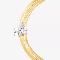 Bonded Brilliance Womens 14K Gold Bonded With Sterling Silver Bangle Bracelet