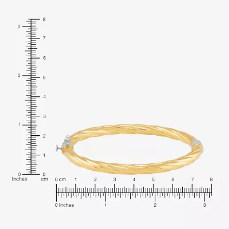 Bonded Brilliance Womens 14K Gold Bonded With Sterling Silver Bangle Bracelet