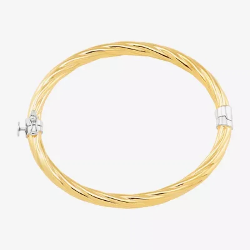 Bonded Brilliance Womens 14K Gold Bonded With Sterling Silver Bangle Bracelet