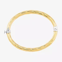 Bonded Brilliance Womens 14K Gold Bonded With Sterling Silver Bangle Bracelet
