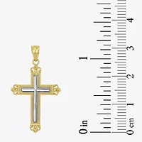 Cross Unisex Adult 10K Two Tone Gold Cross Pendant