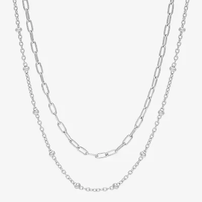 Womens Sterling Silver 2-pc. Necklace Set
