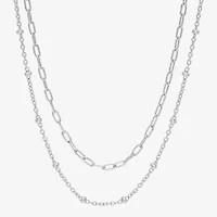 Womens Sterling Silver 2-pc. Necklace Set