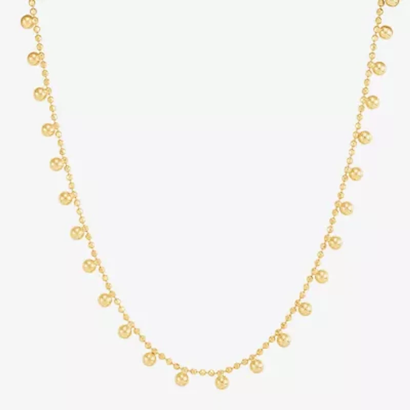 Made in Italy Womens Sterling Silver 18 Inch Bead Chain Necklace