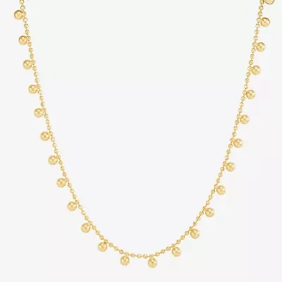 Made in Italy Womens Sterling Silver 18 Inch Bead Chain Necklace