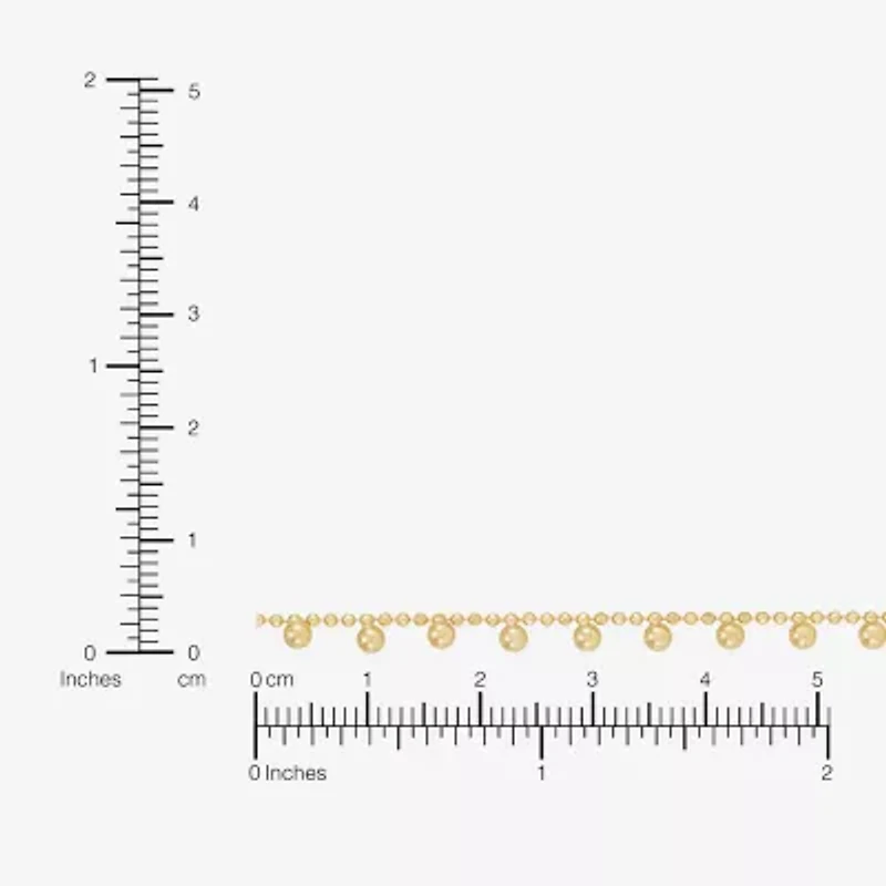 Made in Italy Womens Sterling Silver 18 Inch Bead Chain Necklace