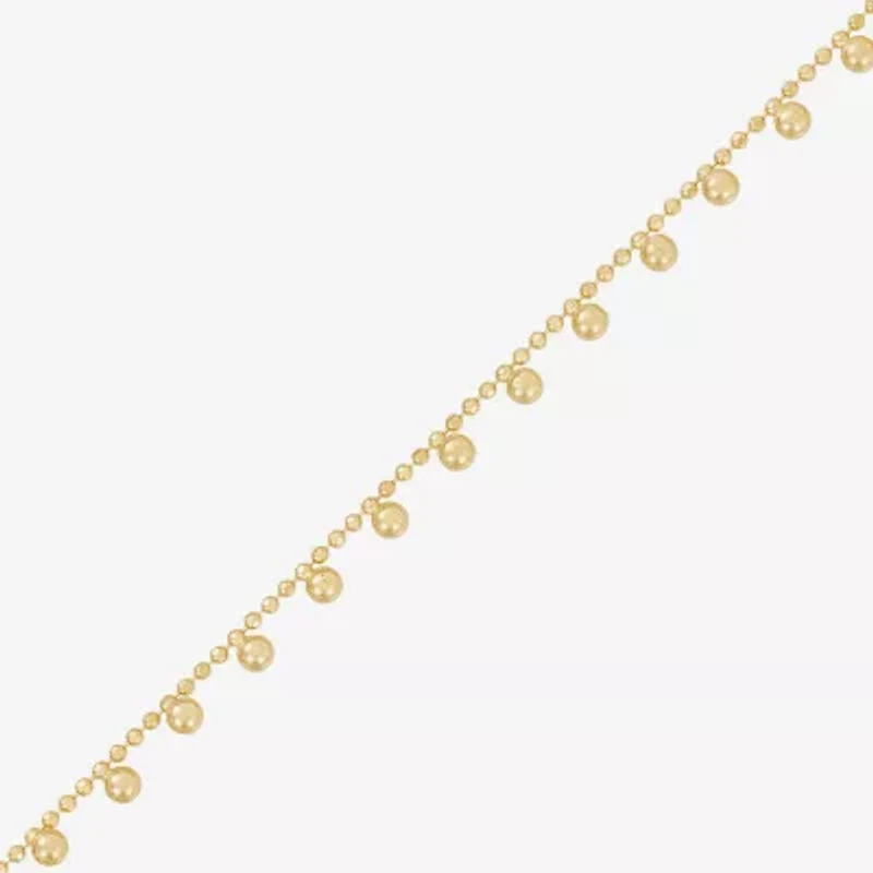 Made in Italy Womens Sterling Silver 18 Inch Bead Chain Necklace