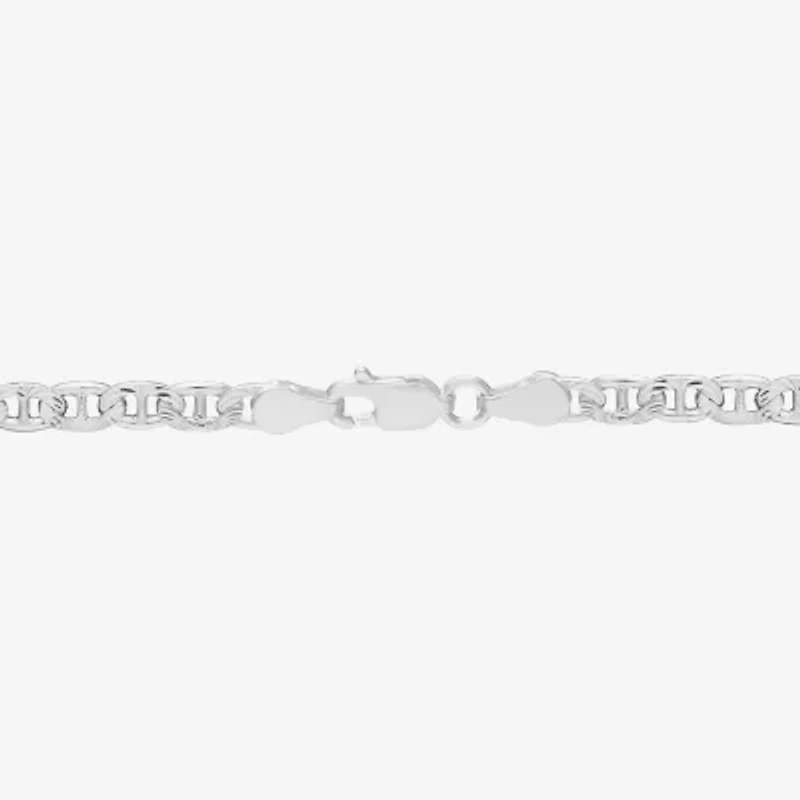Made in Italy Womens Sterling Silver Inch Solid Chain Bracelet