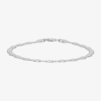 Made in Italy Womens Sterling Silver Inch Solid Chain Bracelet