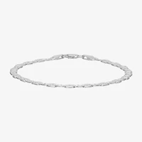 Made in Italy Womens Sterling Silver Inch Solid Chain Bracelet