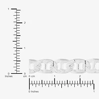 Made in Italy Womens Sterling Silver Inch Solid Chain Bracelet