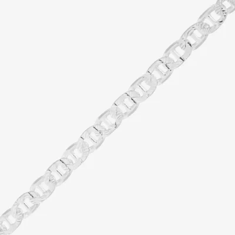 Made in Italy Womens Sterling Silver Inch Solid Chain Bracelet