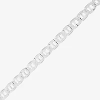 Made in Italy Womens Sterling Silver Inch Solid Chain Bracelet