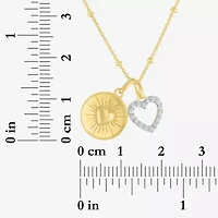 G-H / Si2-I1) Womens 1/ CT. T.W. Lab Grown White Diamond 14K Gold Over Silver Heart Inch Pendant Necklace