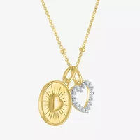 G-H / Si2-I1) Womens 1/ CT. T.W. Lab Grown White Diamond 14K Gold Over Silver Heart Inch Pendant Necklace