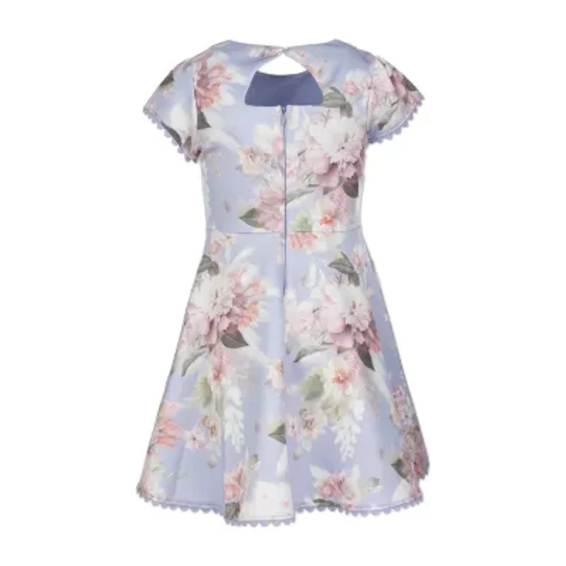 Speechless Big Kid Girls Short Sleeve Floral Skater Dress