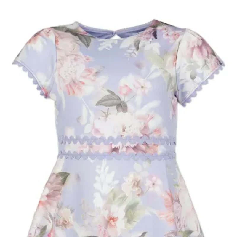 Speechless Big Kid Girls Short Sleeve Floral Skater Dress