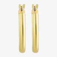 Womens 14K Gold 15.5mm Oval Hoop Earrings