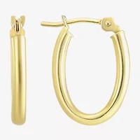 Womens 14K Gold 15.5mm Oval Hoop Earrings