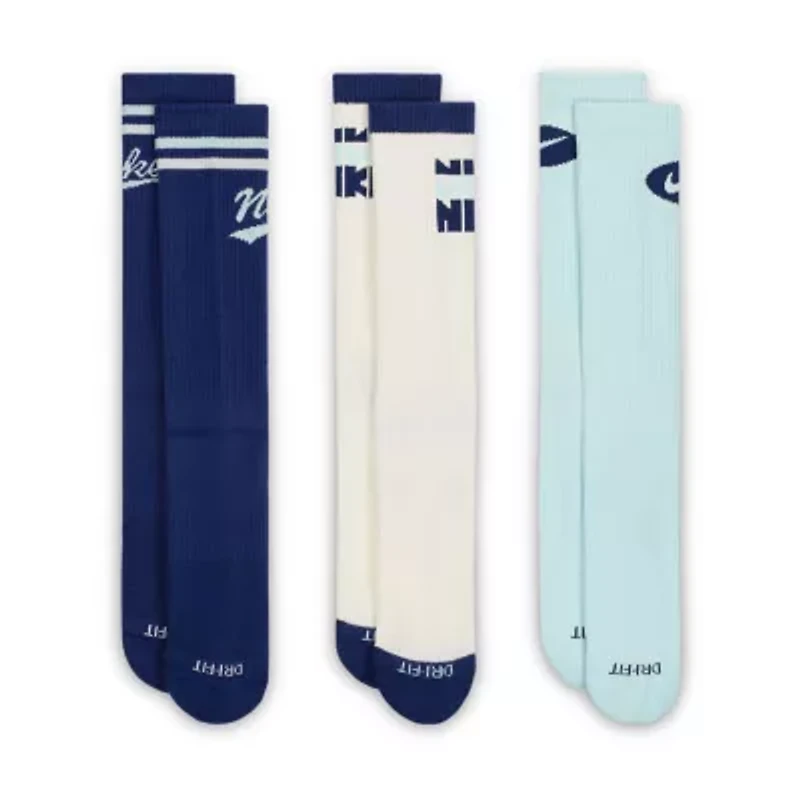 Nike Everyday Plus Throwback Unisex Adult 3 Pair Crew Socks