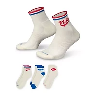 Nike Everyday Plus Throwback Unisex Adult Breathable Multi-Pack 3 Pair Quarter Ankle Socks