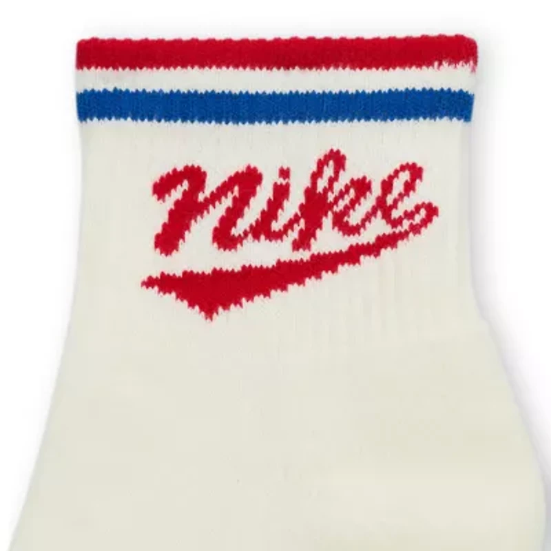 Nike Everyday Plus Throwback Unisex Adult Breathable Multi-Pack 3 Pair Quarter Ankle Socks