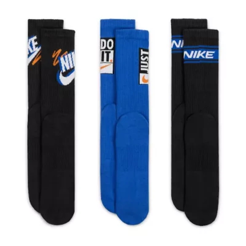 Nike Everyday Plus Athletic Unisex Adult 3 Pair Crew Socks