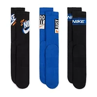 Nike Everyday Plus Athletic Unisex Adult 3 Pair Crew Socks