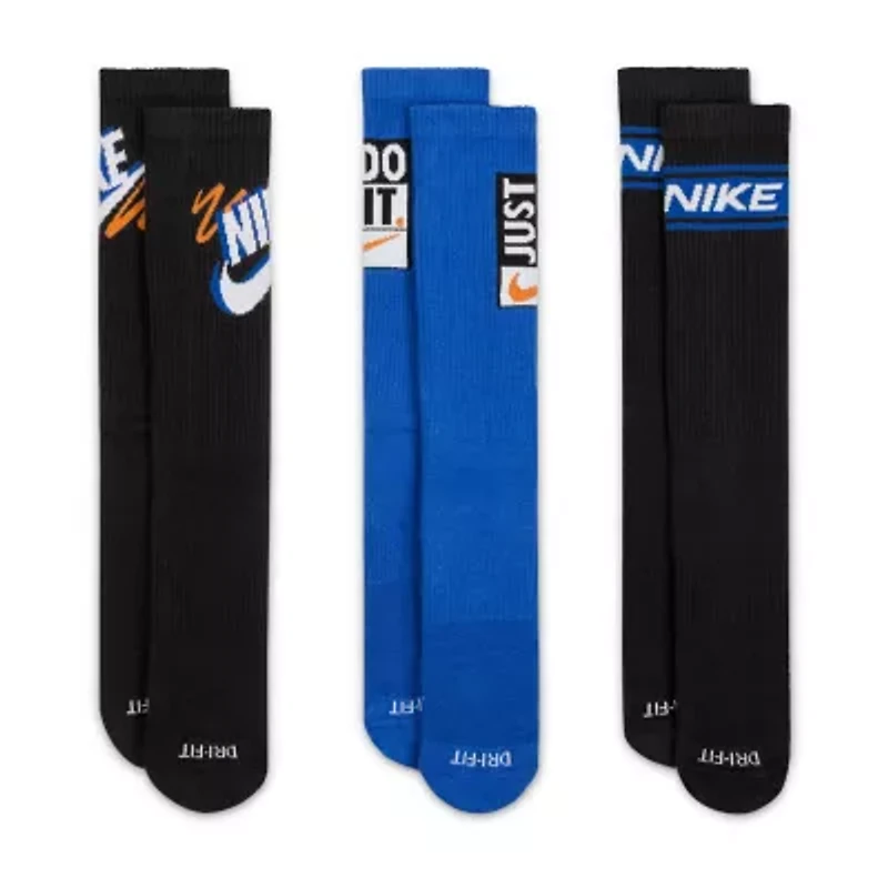 Nike Everyday Plus Athletic Unisex Adult 3 Pair Crew Socks