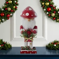 Kurt Adler 9" Wooden Mushroom Santa Christmas Nutcracker