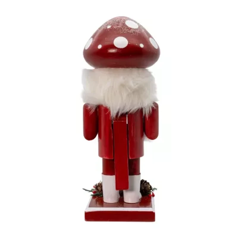 Kurt Adler 9" Wooden Mushroom Santa Christmas Nutcracker