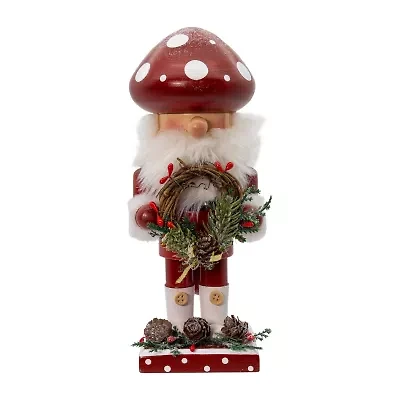 Kurt Adler 9" Wooden Mushroom Santa Christmas Nutcracker