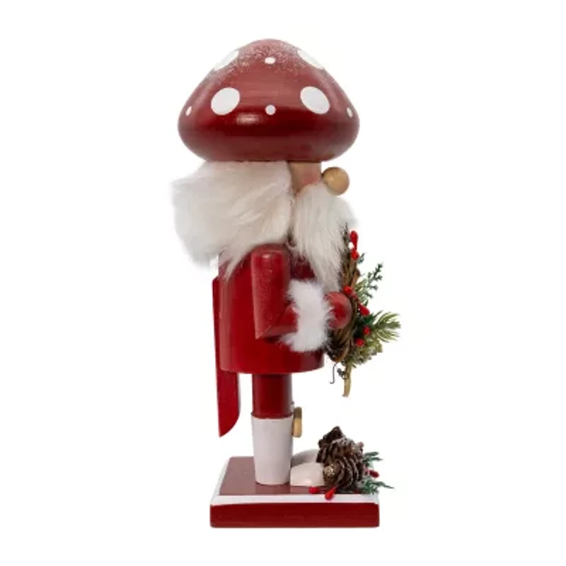 Kurt Adler 9" Wooden Mushroom Santa Christmas Nutcracker