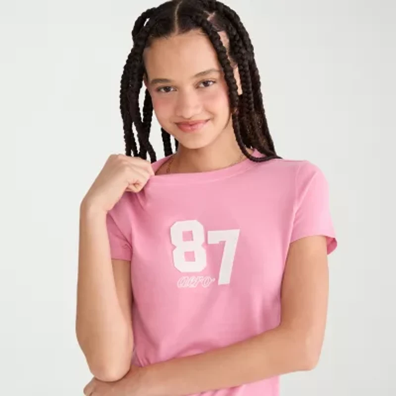 AEROPOSTALE Womens Juniors Crew Neck Short Sleeve Regular Fit Graphic T-Shirt