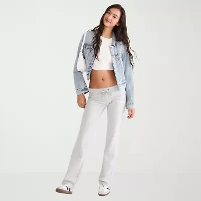 AEROPOSTALE Womens Juniors Straight Mid Rise Sweatpant