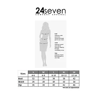 24seven Comfort Apparel Womens Mid Rise Stretch Fabric Pencil Skirt