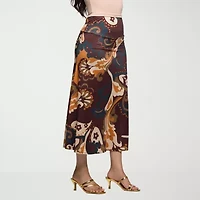 24seven Comfort Apparel Womens Mid Rise Stretch Fabric Maxi Skirt