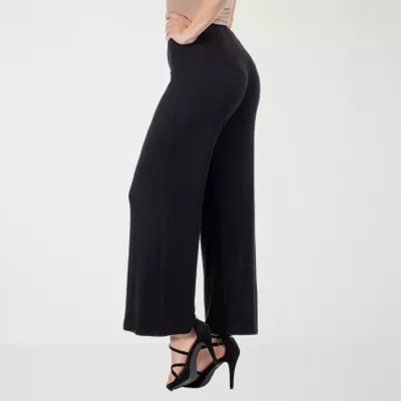 24seven Comfort Apparel Womens Mid Rise Wide Leg Palazzo Pant