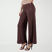 24seven Comfort Apparel Womens Mid Rise Wide Leg Palazzo Pant