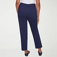 Alfred Dunner Saratoga Springs Womens Straight Mid Rise Pull-On Pant