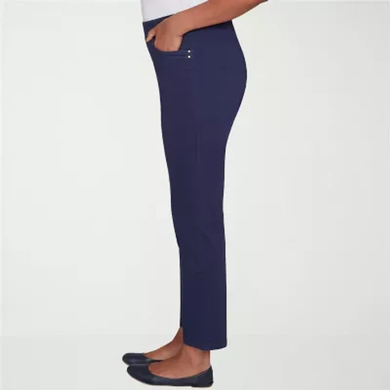 Alfred Dunner Saratoga Springs Womens Straight Mid Rise Pull-On Pant