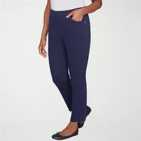 Alfred Dunner Saratoga Springs Womens Straight Mid Rise Pull-On Pant