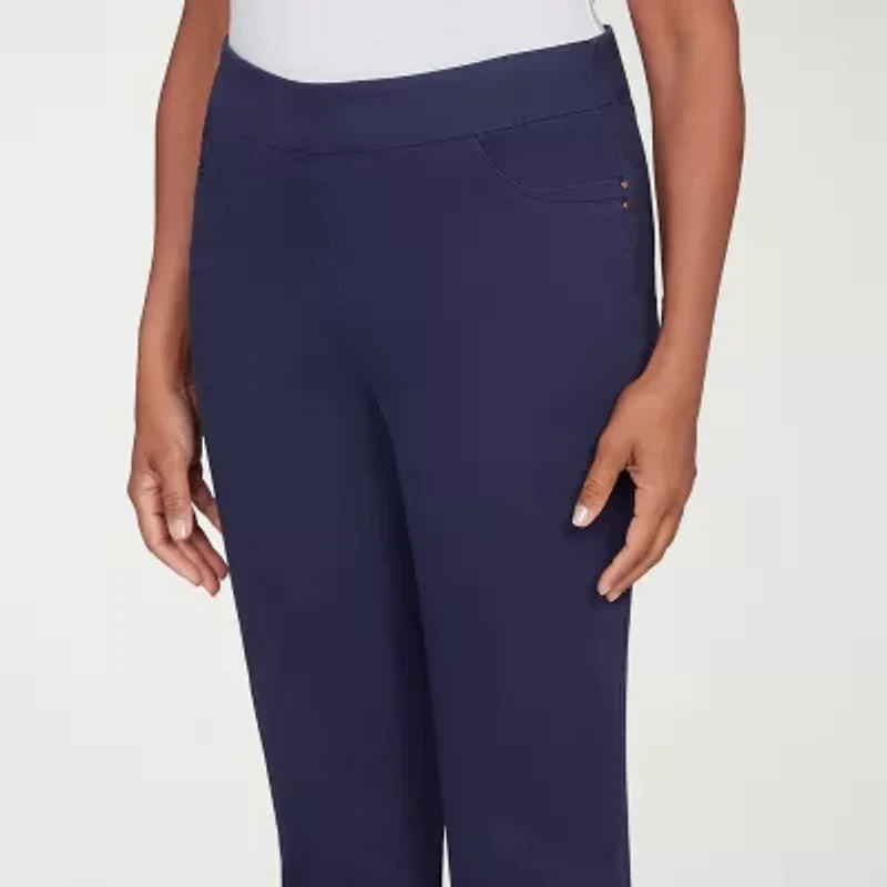 Alfred Dunner Saratoga Springs Womens Straight Mid Rise Pull-On Pant